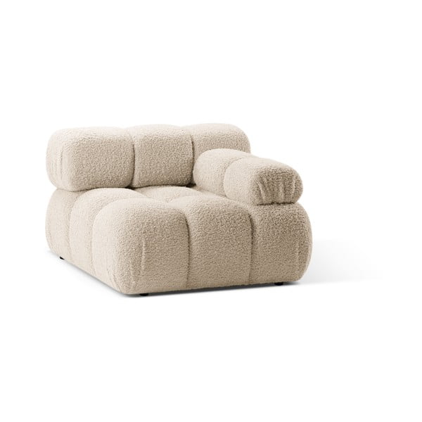 Beżowy moduł sofy z materiału bouclé (prawostronny) Bellis – Micadoni Home-image-3