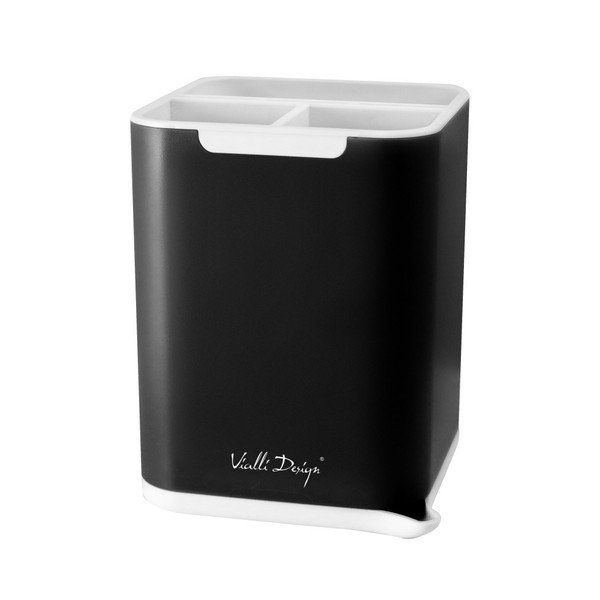 Czarny pojemnik na sztućce Vialli Design Cutlery-image-1