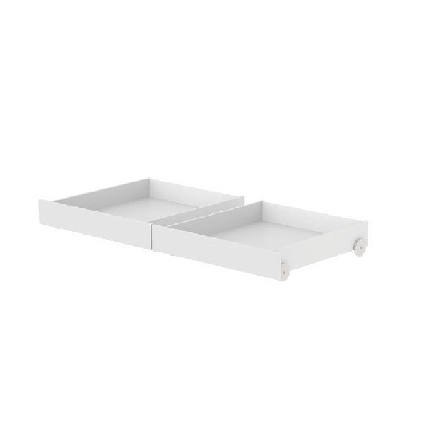 Zestaw 2 szuflad pod łóżko Flexa White