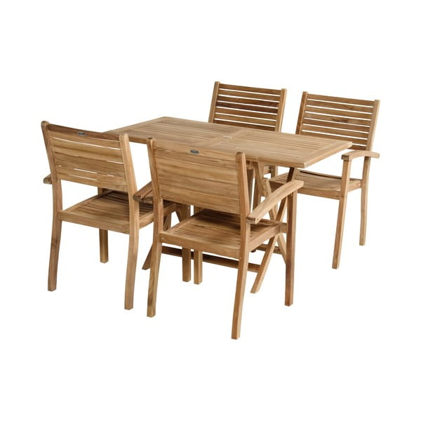 Drewniane krzesło ogrodowe w naturalnym kolorze Sunderland – Hartman-image-4