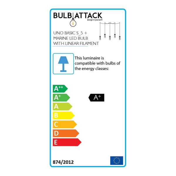 Czarna lampa wisząca z 5 żarówkami Bulb Attack Uno Basic Globe-image-3