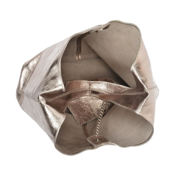 Skórzana torebka w kolorze złota Sofia Cardoni Lucia-image-3