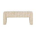 Beżowa tapicerowana ławka z materiału bouclé Frex – WOOOD