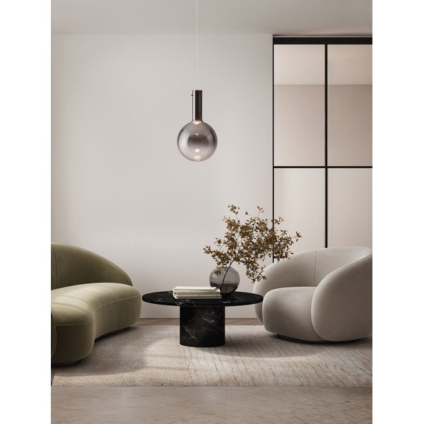 Szara szklana lampa wisząca LED ze ściemniaczem ø 25 cm Nostos – Nova Luce-image-1