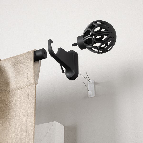 Stalowy regulowany karnisz w kolorze matowej czerni 107 - 305 cm Aria – Umbra-image-3