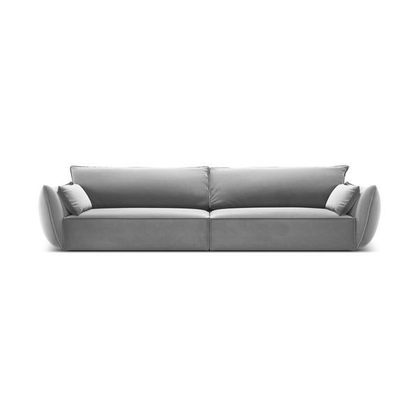Jasnoszara aksamitna sofa 248 cm Vanda – Mazzini Sofas