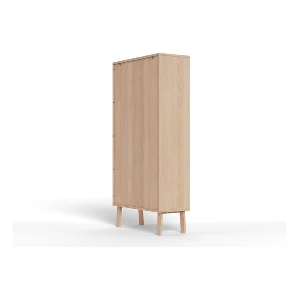 Fornirowana witryna w jasnym naturalnym kolorze 90x180x35 cm Lamberth – Actona-image-4