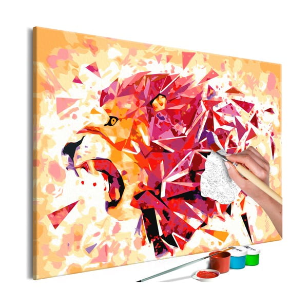 Zestaw płótna, farb i pędzli DIY Artgeist Abstract Lion, 60x40 cm