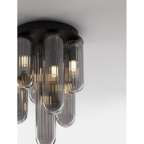 Szara szklana lampa sufitowa ze szklanym kloszem Gustave – Nova Luce-image-2