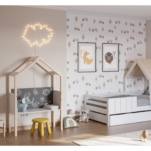 Biurko dziecięce z litego drewna sosnowego 40x100 cm Roxana – Marckeric-image-1