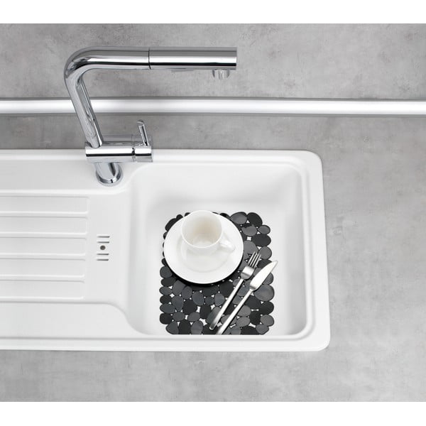 Czarna mata ochronna do zlewu Wenko Kristall Stone-image-1