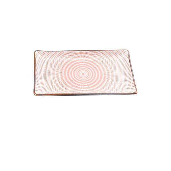 Talerz porcelanowy Pink Stripe, 21.6 cm
