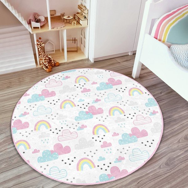 Biały dywan dziecięcy ø 120 cm Comfort – Mila Home-image-2
