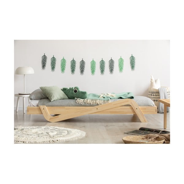 Łóżko dziecięce z drewna sosnowego Adeko Zig, 100x190 cm