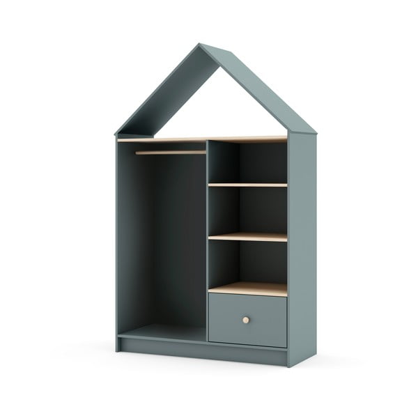 Szarozielona szafa dziecięca otwarta 110x180x45 cm Estefania – Marckeric-image-2