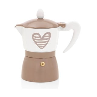 Brązowa kawarka na 3 filiżanki espresso Brandani Hearbeat