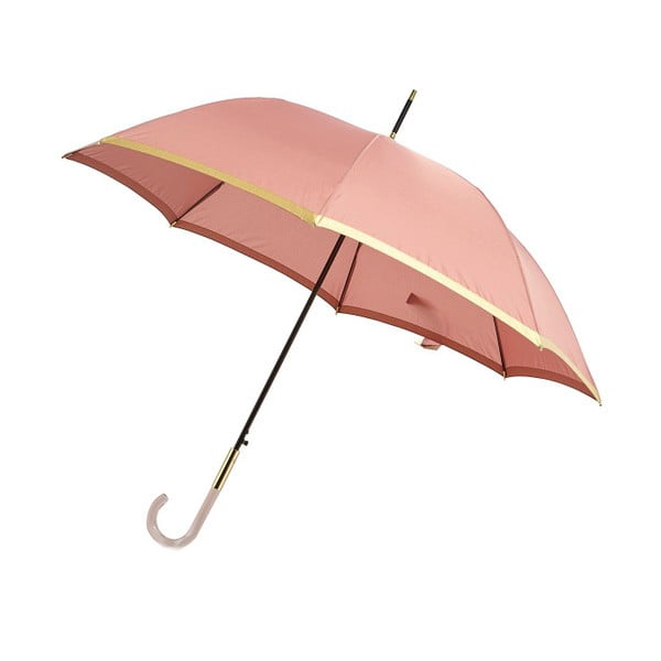 Jasnoróżowy parasol z detalami w złotej barwie Lurex, ⌀ 101 cm