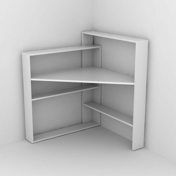 Białe narożne biurko z półkami Rafeli Pisagor-image-2