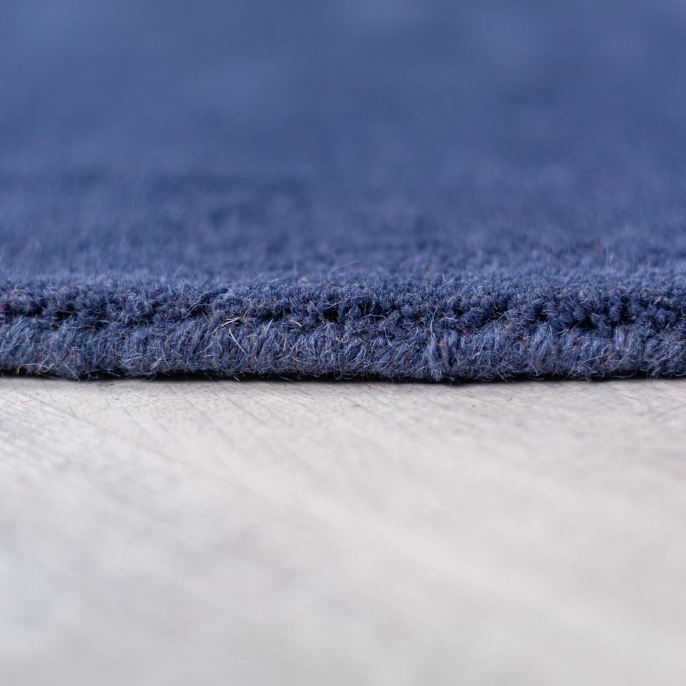 Niebieski wełniany okrągły dywan tkany ręcznie ø 200 cm Mia Segment – Flair Rugs (zdjęcie 7)