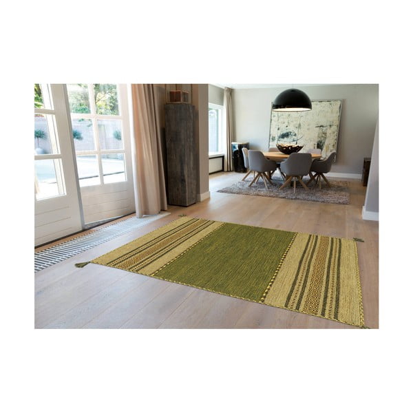Zielony bawełniany ręcznie wykonany dywan Arte Espina Navarro 2916, 170x230 cm