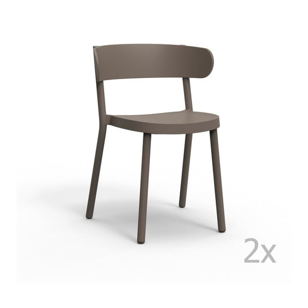 Zestaw 2 brązowych krzeseł ogrodowych Resol casino