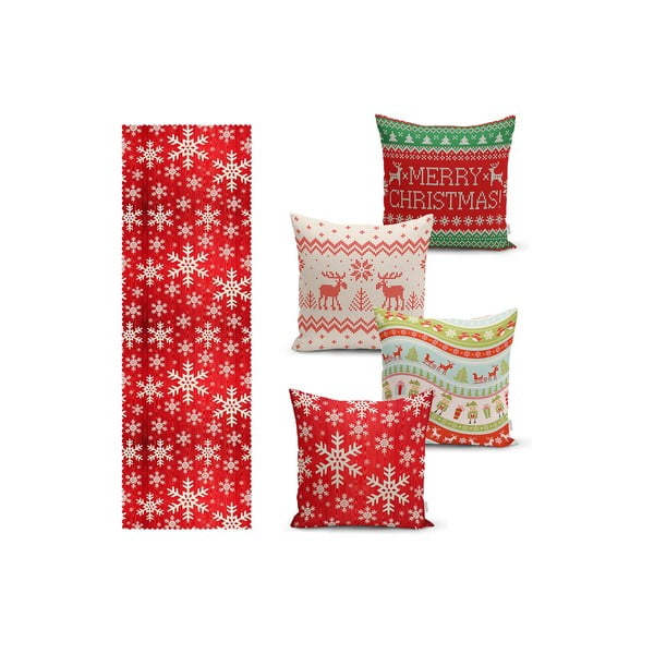 Zestaw poszewek na poduszki i bieżnika 5 szt. Christmas Sweater – Mila Home