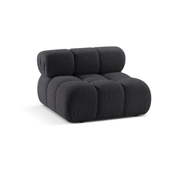 Antracytowy moduł sofy z materiału bouclé (moduł środkowy) Bellis – Micadoni Home-image-3