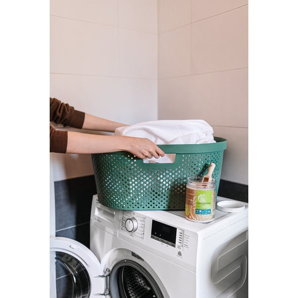 Zielony kosz na pranie Curver Infinity Hamper, 40 l-image-1