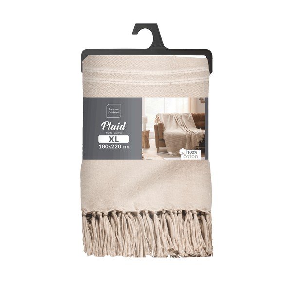 Beżowa bawełniana narzuta 125x150 cm Lilia – douceur d'intérieur-image-2