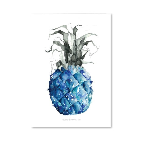 Plakat Americanflat Pineapple Blue by Claudia Libenberg, 30x42 cm