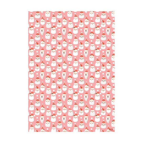 5 arkuszy różowo-białego papieru do pakowania prezentów eleanor stuart Santas, 50x70 cm-image-1