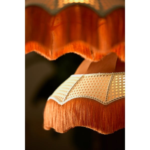 Pomarańczowa lampa wisząca z tekstylnym kloszem ø 40 cm Mizia – Light & Living-image-1