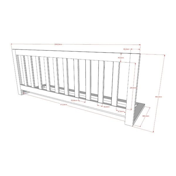 Biała barierka do łóżka – Vipack-image-1