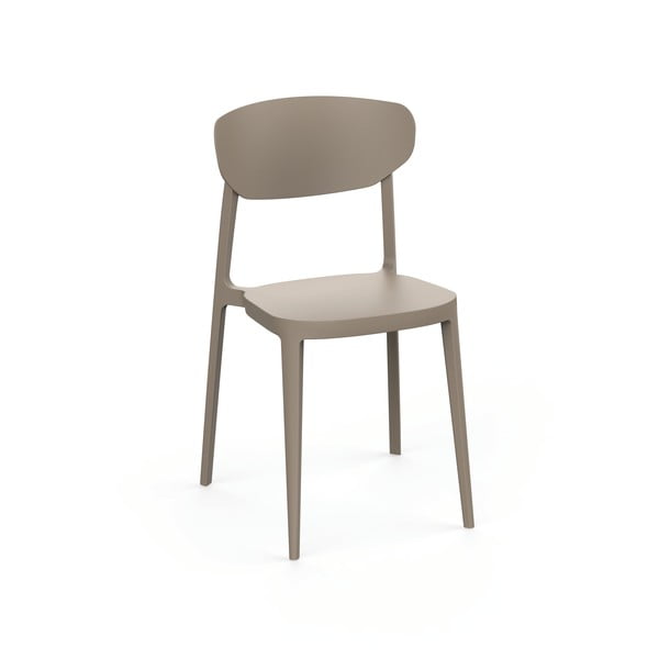 Jasnobrązowe plastikowe krzesło ogrodowe Mare – Rojaplast