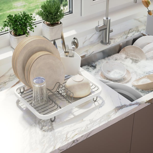 Biały stalowy ociekacz 36x28 cm Sinkin – Umbra-image-2