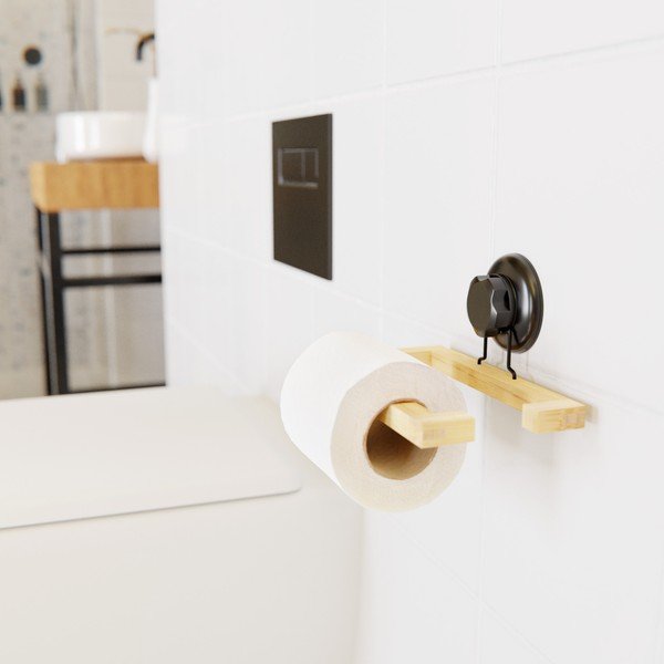 Bambusowy samoprzyczepny uchwyt na papier toaletowy Compactor Bestlock SPA-image-1