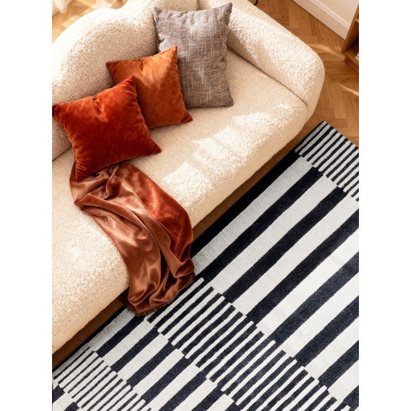Czarno-biały wełniany dywan tkany ręcznie 120x180 cm Stryve Pulse – Elle Decoration-image-2