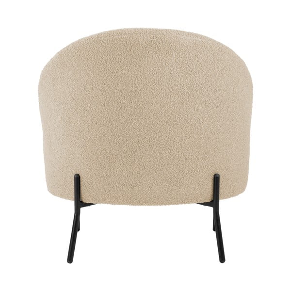 Beżowy fotel z materiału bouclé Noble – Leitmotiv-image-4