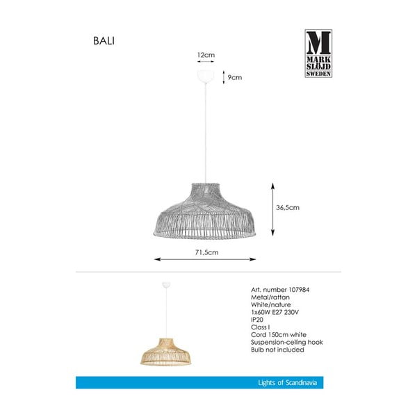 Lampa wisząca Markslöjd Bali Pendant Nature-image-2
