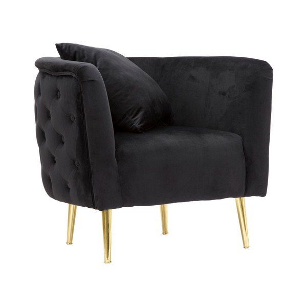 Czarny aksamitny fotel Bucarest – Mauro Ferretti