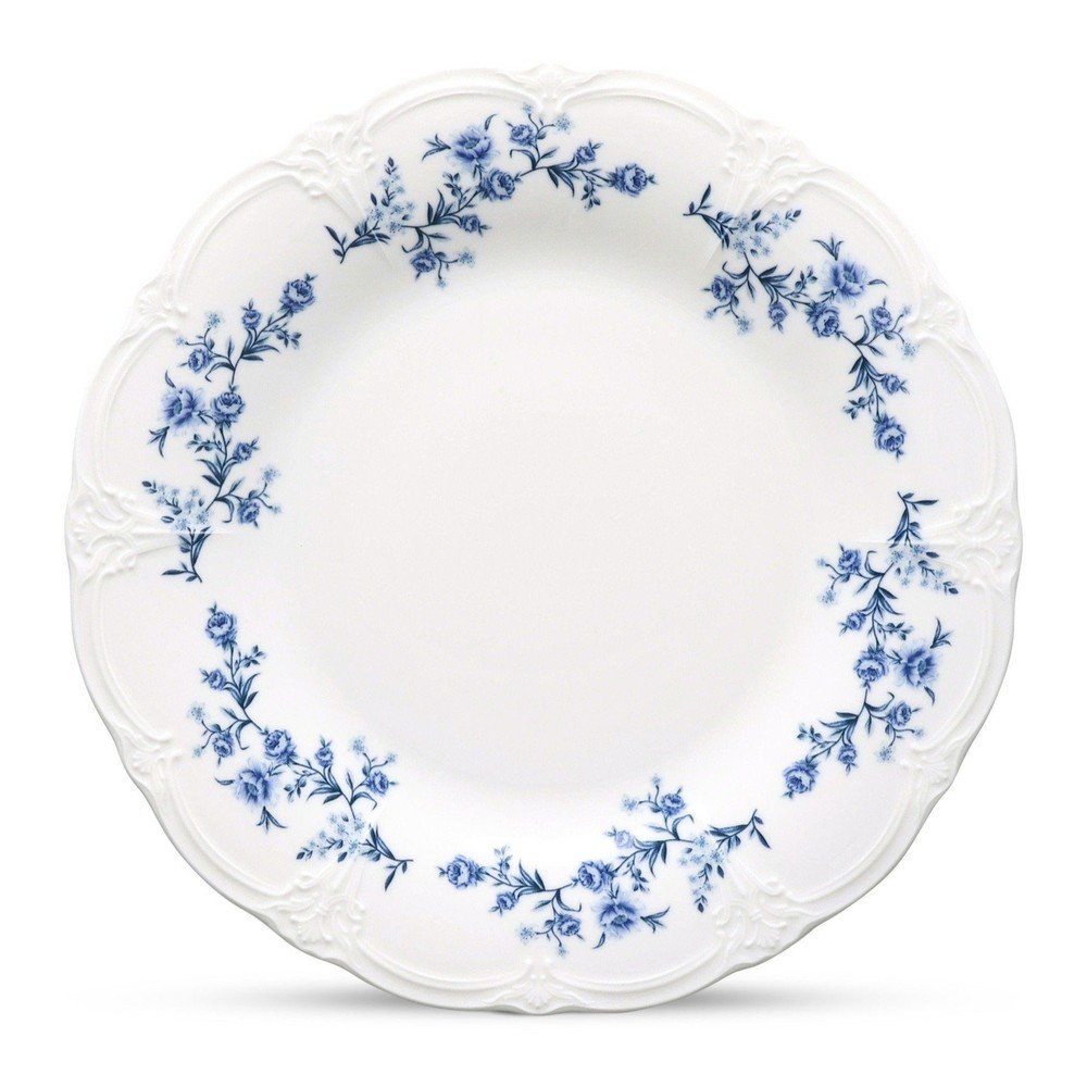 Biały/niebieski porcelanowy talerz ø 27,5 cm Retro – BonBistro