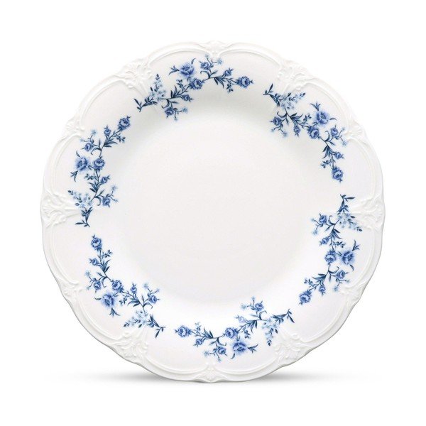 Biały/niebieski porcelanowy talerz ø 27,5 cm Retro – BonBistro