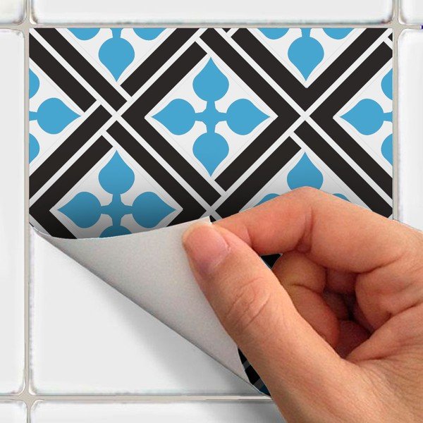 Zestaw 30 naklejek ściennych Ambiance Azulejos Talia, 15x15 cm-image-1