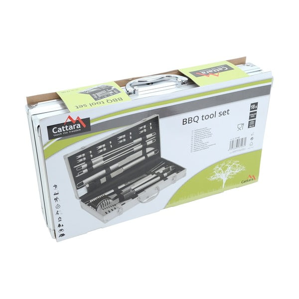 Zestaw 18 akcesoriów do grilla w walizce Cattara Alu-image-4