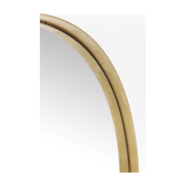 Lustro okrągłe w ramie w barwie mosiądzu Kare Design Round Curve, ⌀ 100 cm-image-2