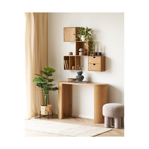 Wielopoziomowa półka z litego drewna dębowego w naturalnym kolorze 18 cm Townsville – House Nordic-image-3