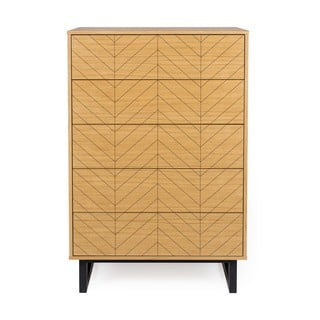 Komoda w dębowym dekorze Woodman Mora Herringbone Print