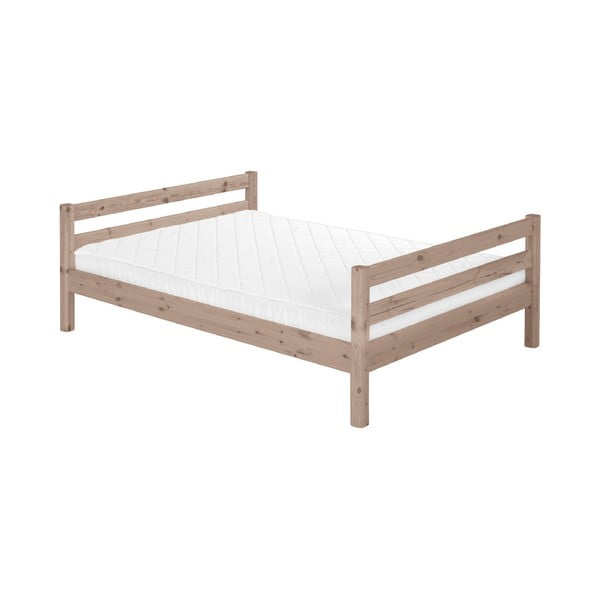 Brązowe łóżko dwuosobowe z drewna sosnowego Flexa Classic, 140x200 cm