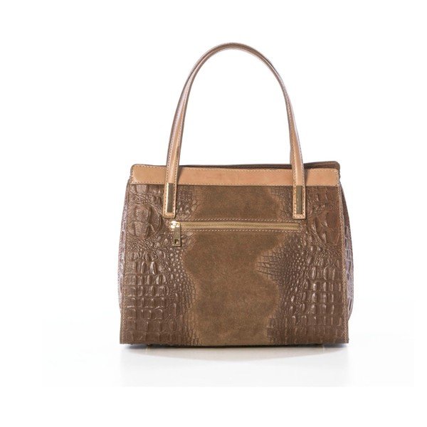 Skórzana torebka Croco Taupe-image-2
