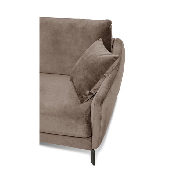 Brązowoszary narożnik z aksamitnym obiciem Scandic Magic, lewostronny-image-4